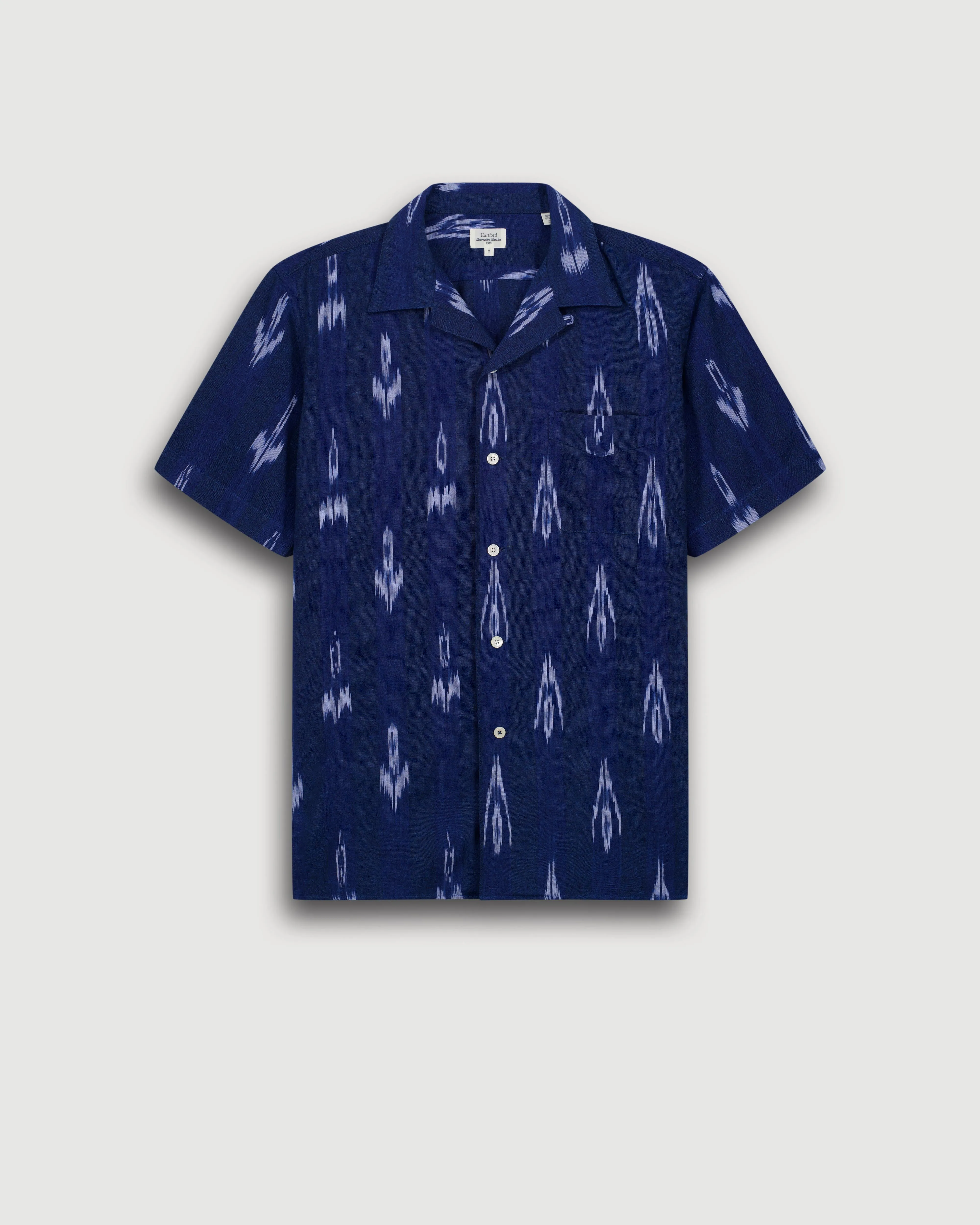 Chemise Homme en coton imprimé Ikat Indigo Palmito sold by Hartford product image thumbnail 3