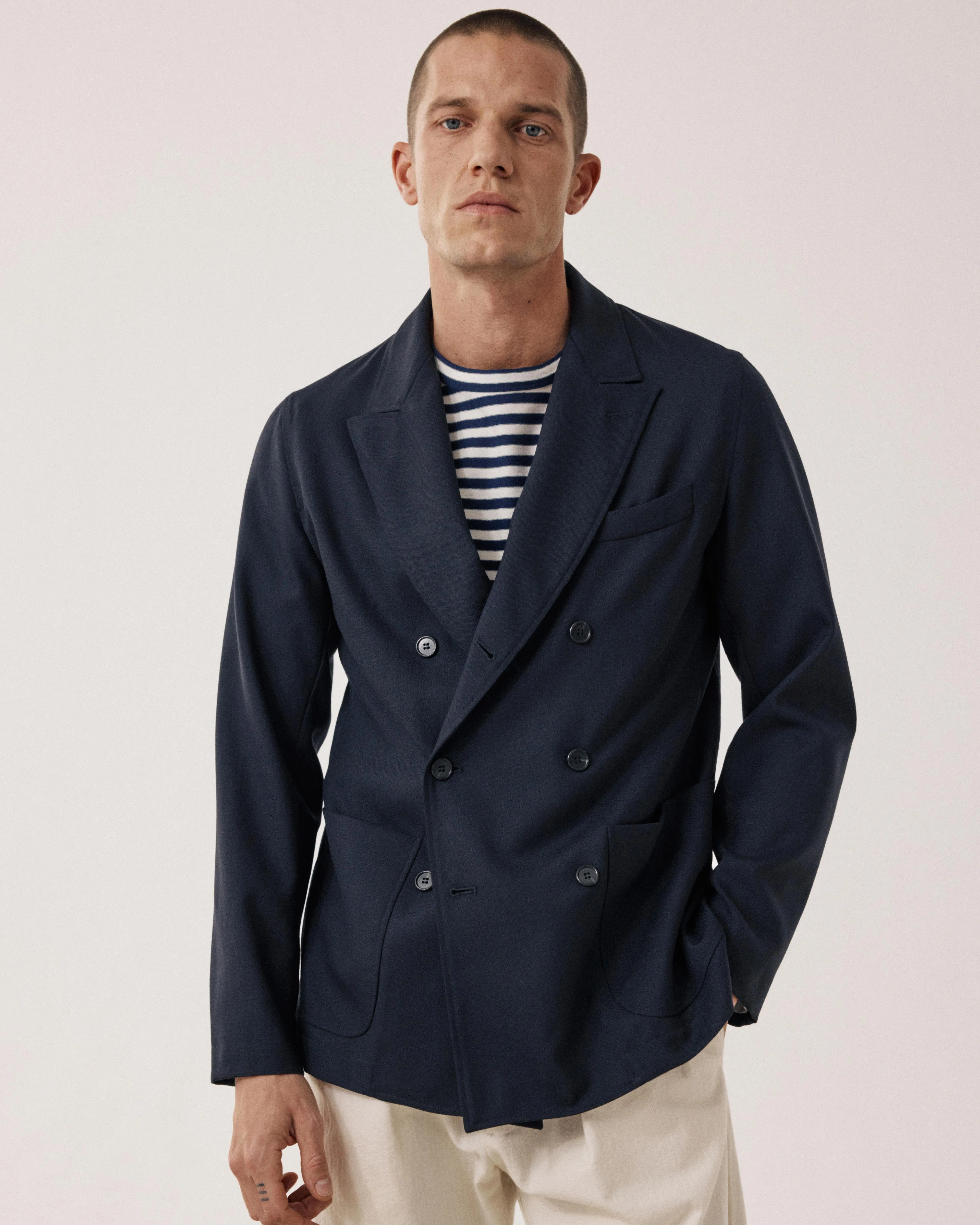 Veste Homme en Laine Bleu Marine Jarod sold by Hartford