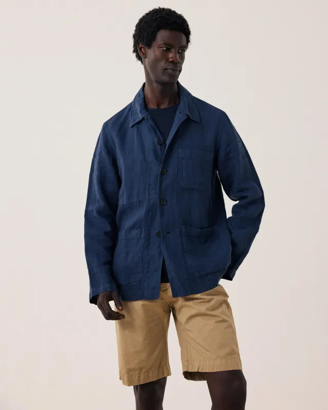 Veste Homme en Lin Bleu Marine Perry made by Hartford