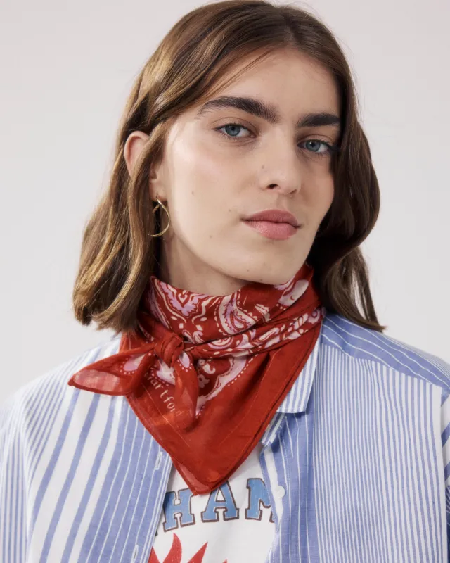 Bandana Femme en Coton Rouge Paisley made by Hartford