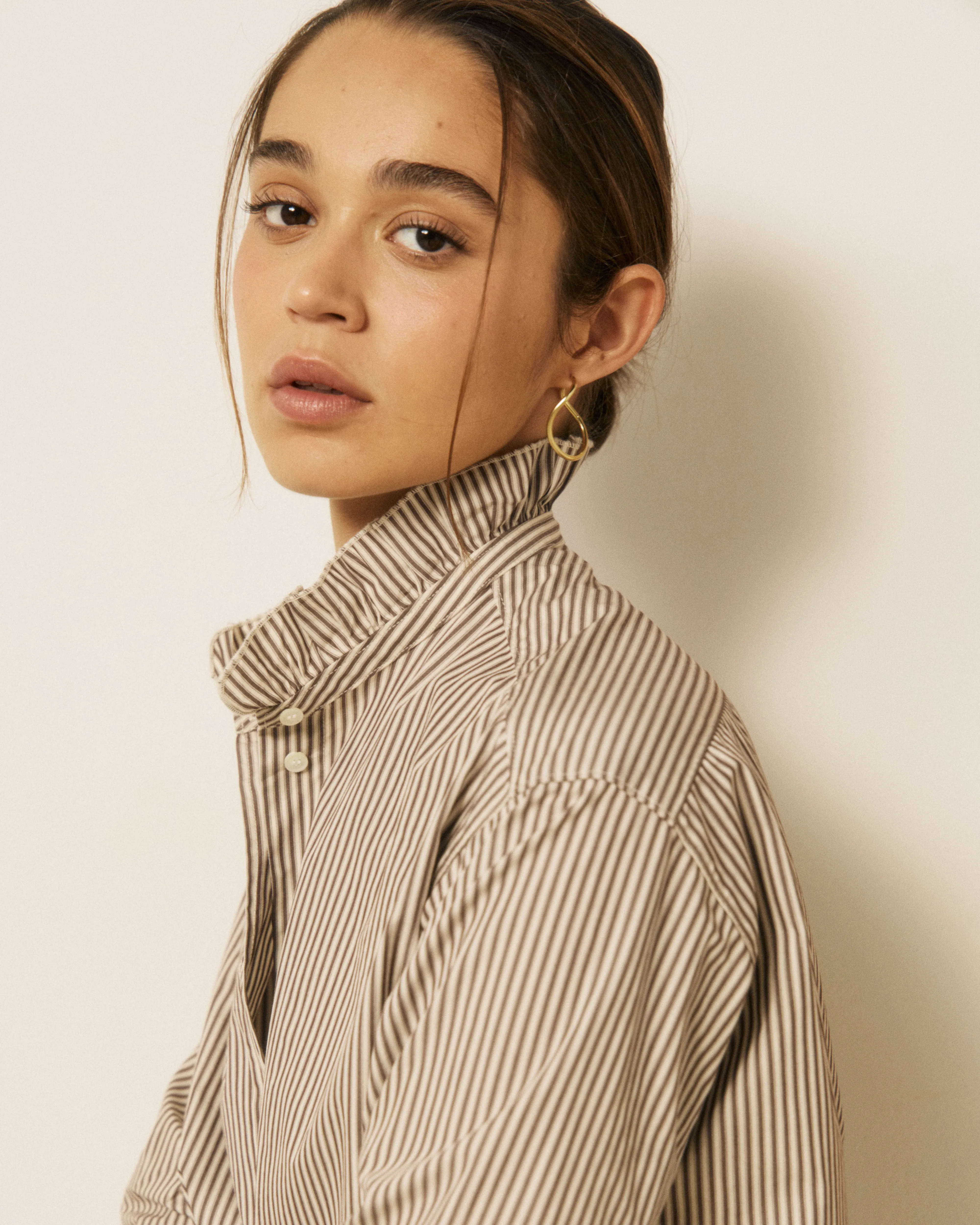 Chemise Femme en Coton à Rayures Marron Chana sold by Hartford product image thumbnail 3