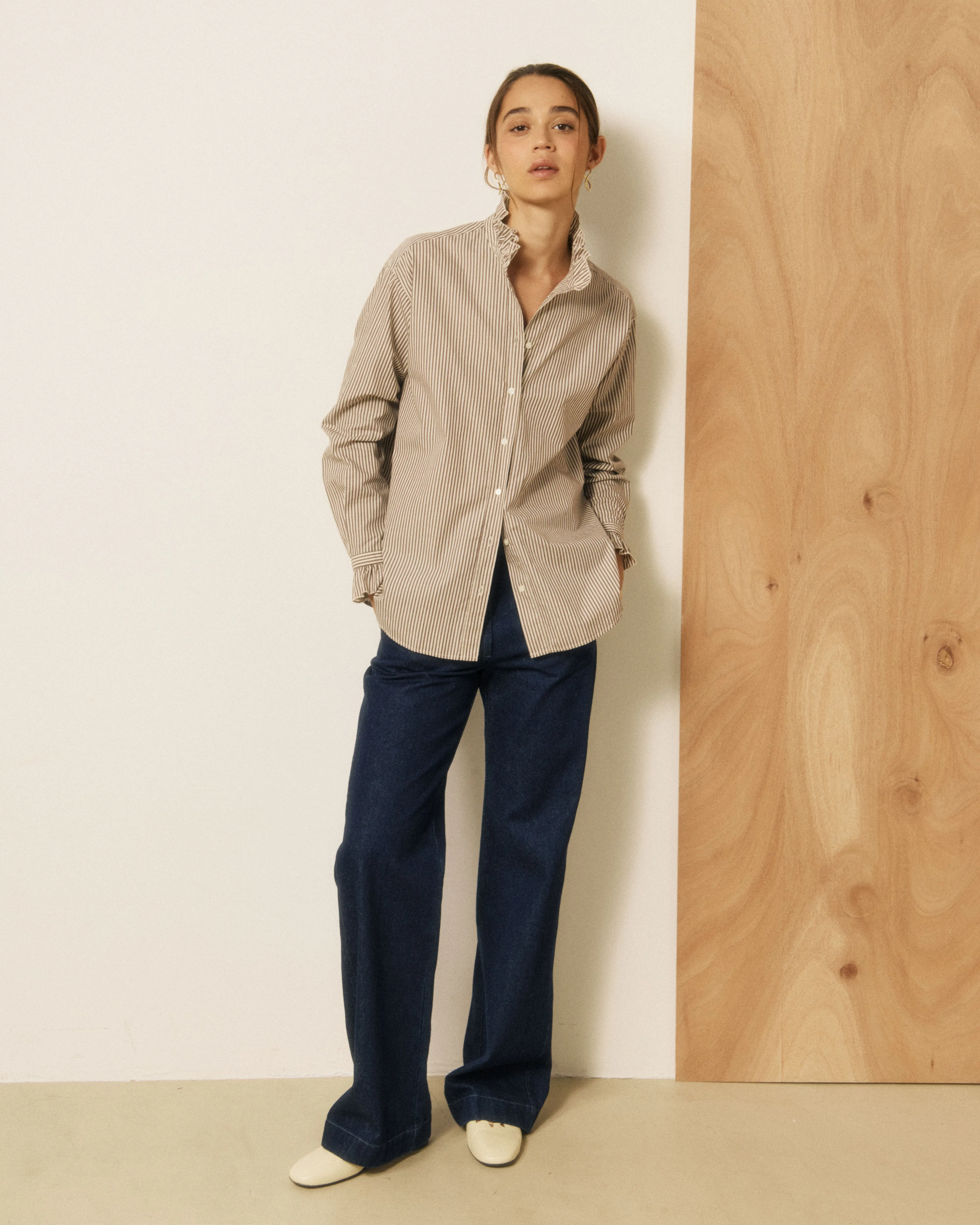 Chemise Femme en Coton à Rayures Marron Chana sold by Hartford product image thumbnail 4