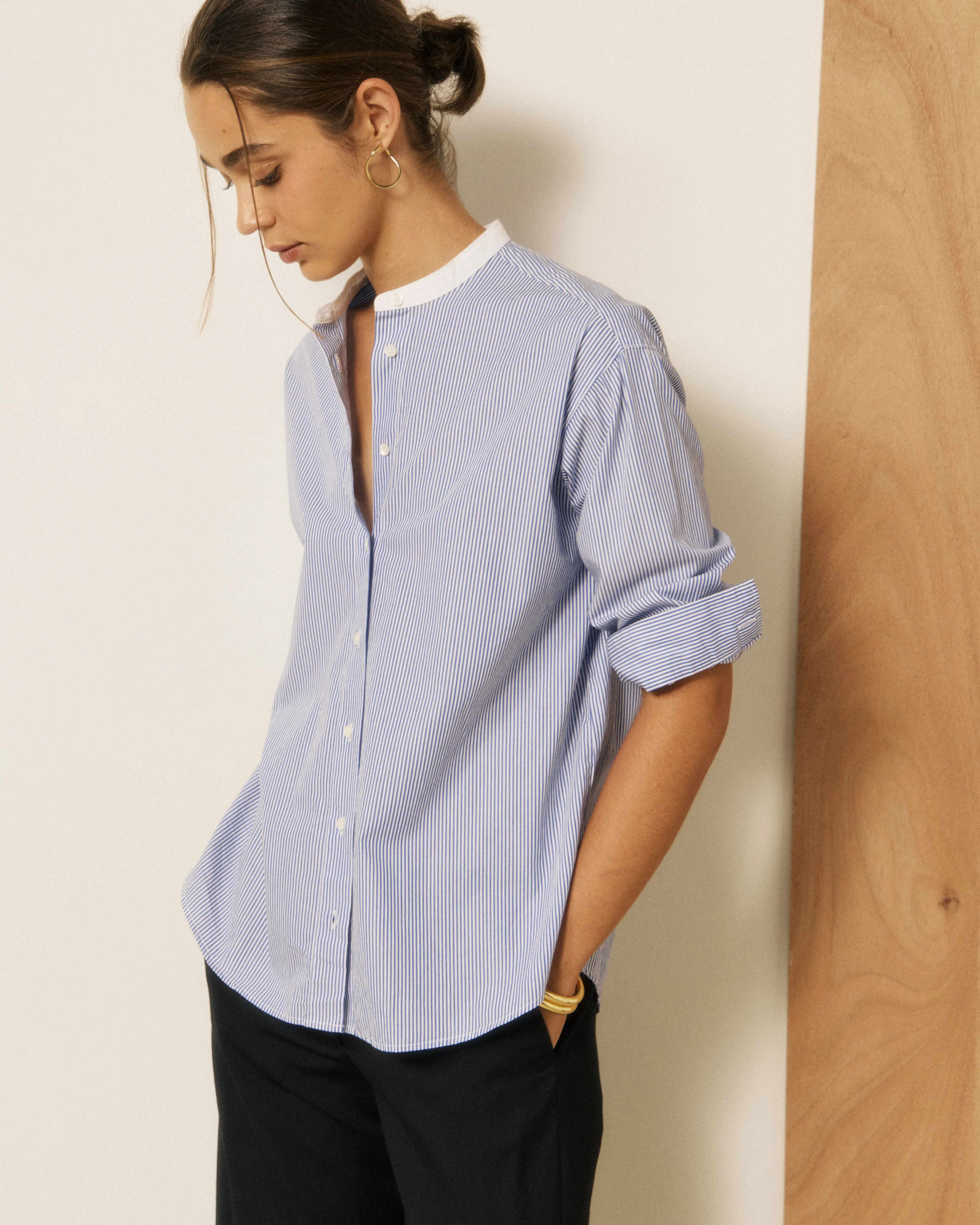 Chemise Femme en Coton à Rayures Bleu Challenge sold by Hartford product image thumbnail 4