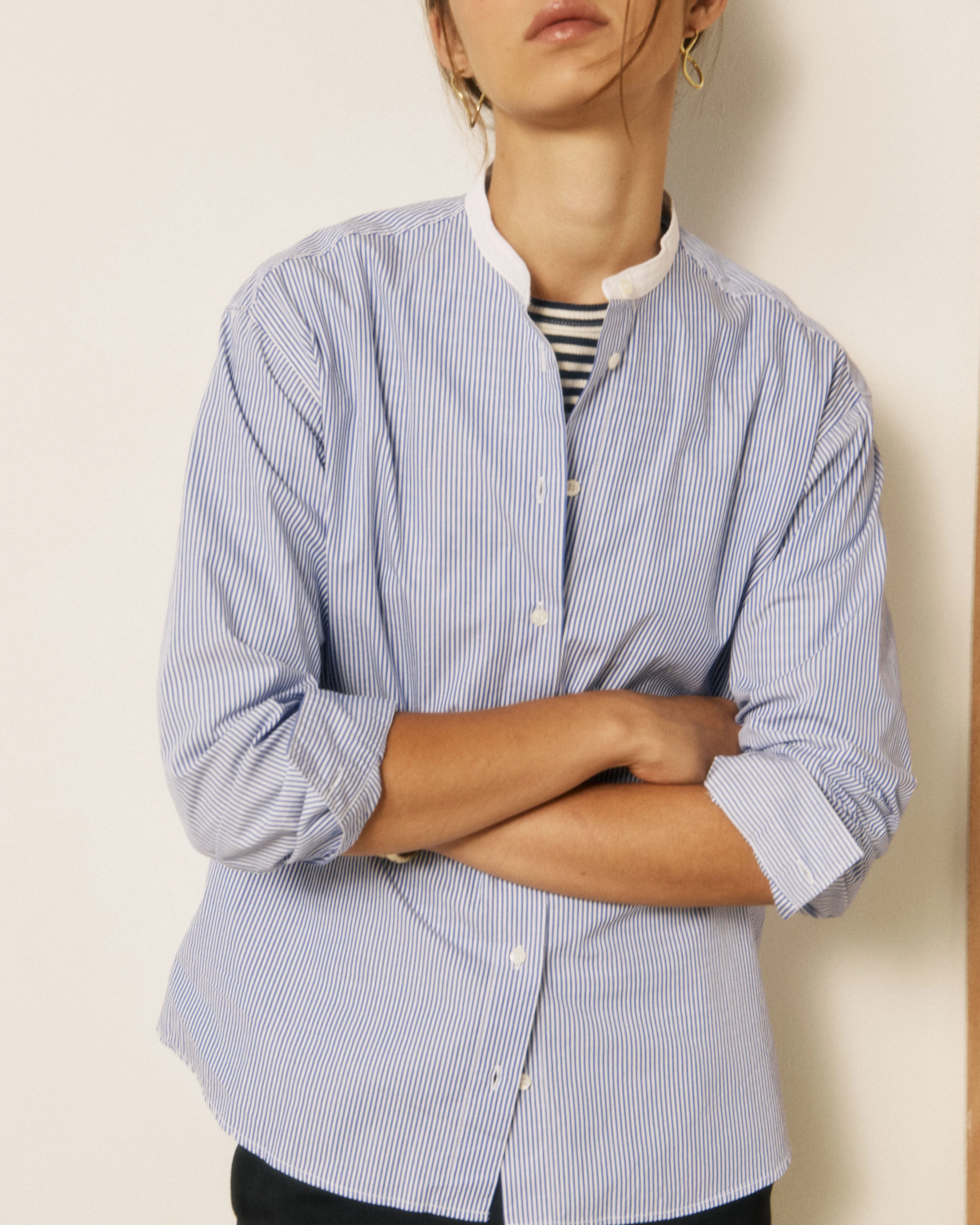 Chemise Femme en Coton à Rayures Bleu Challenge sold by Hartford