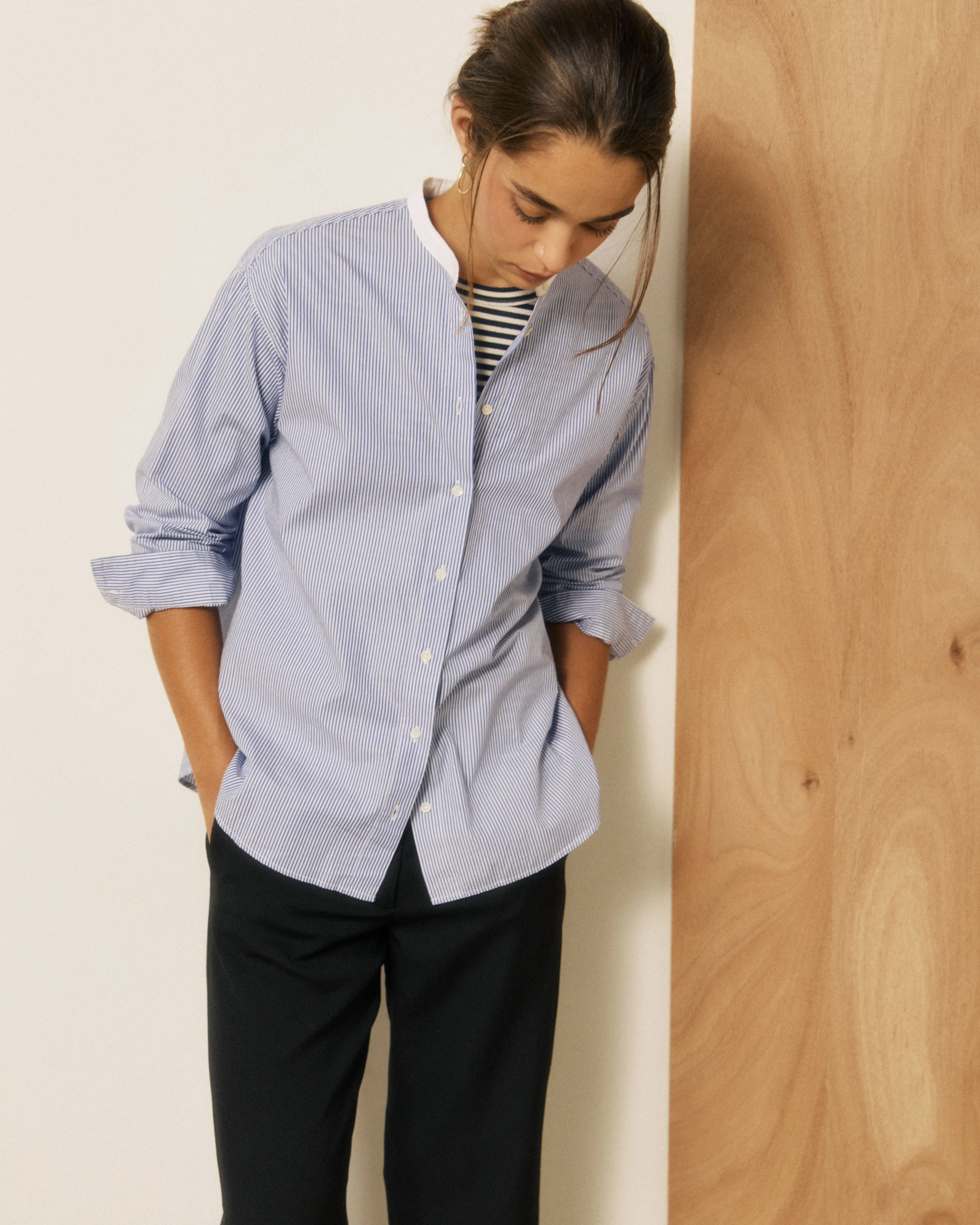 Chemise Femme en Coton à Rayures Bleu Challenge sold by Hartford product image thumbnail 5
