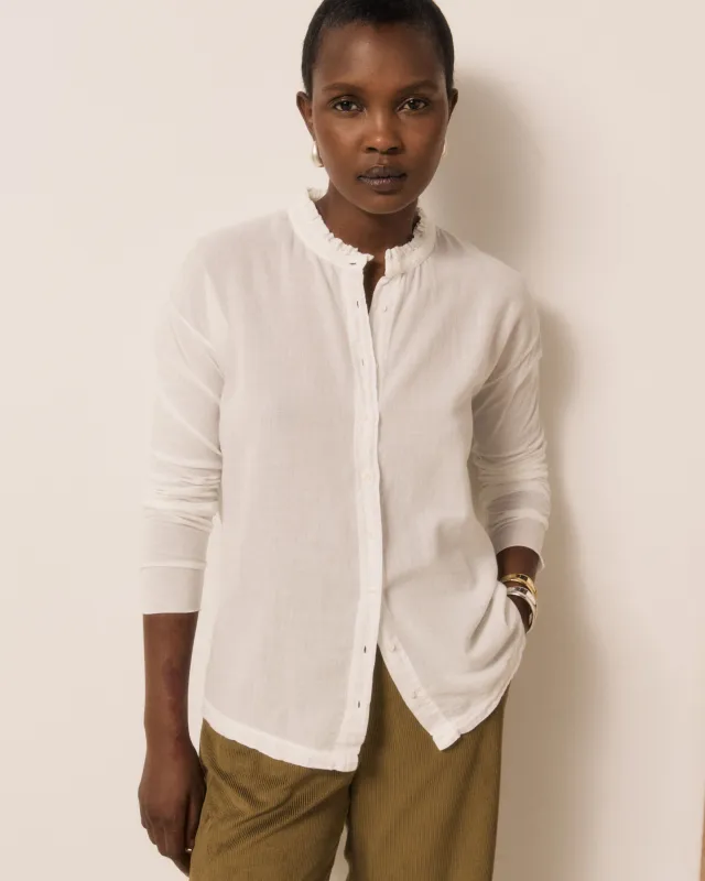 Chemise Femme en Coton Double Face Ecru Takalo made by Hartford