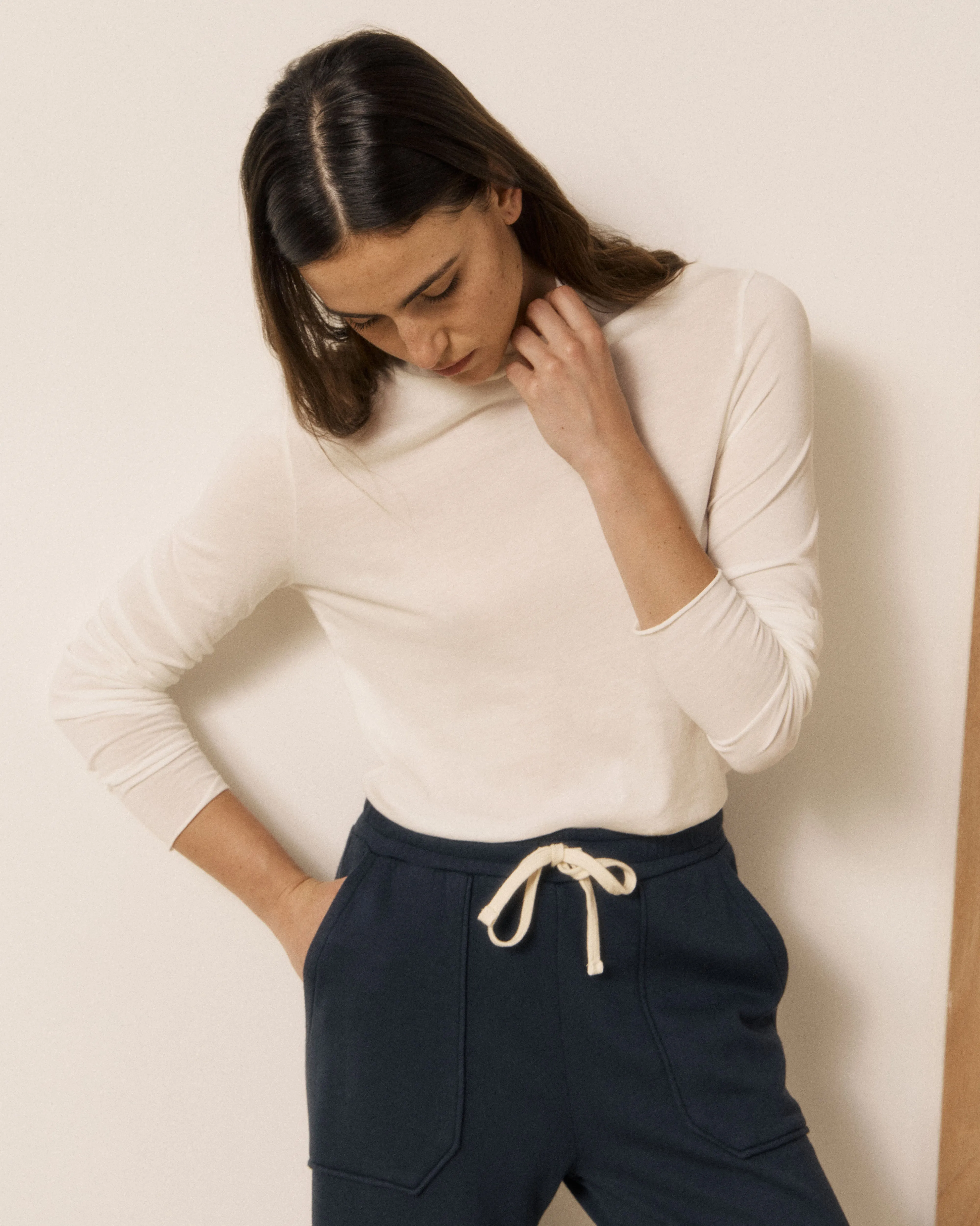 T-shirt Femme en Coton & Modal Ecru Typhan sold by Hartford product image thumbnail 3