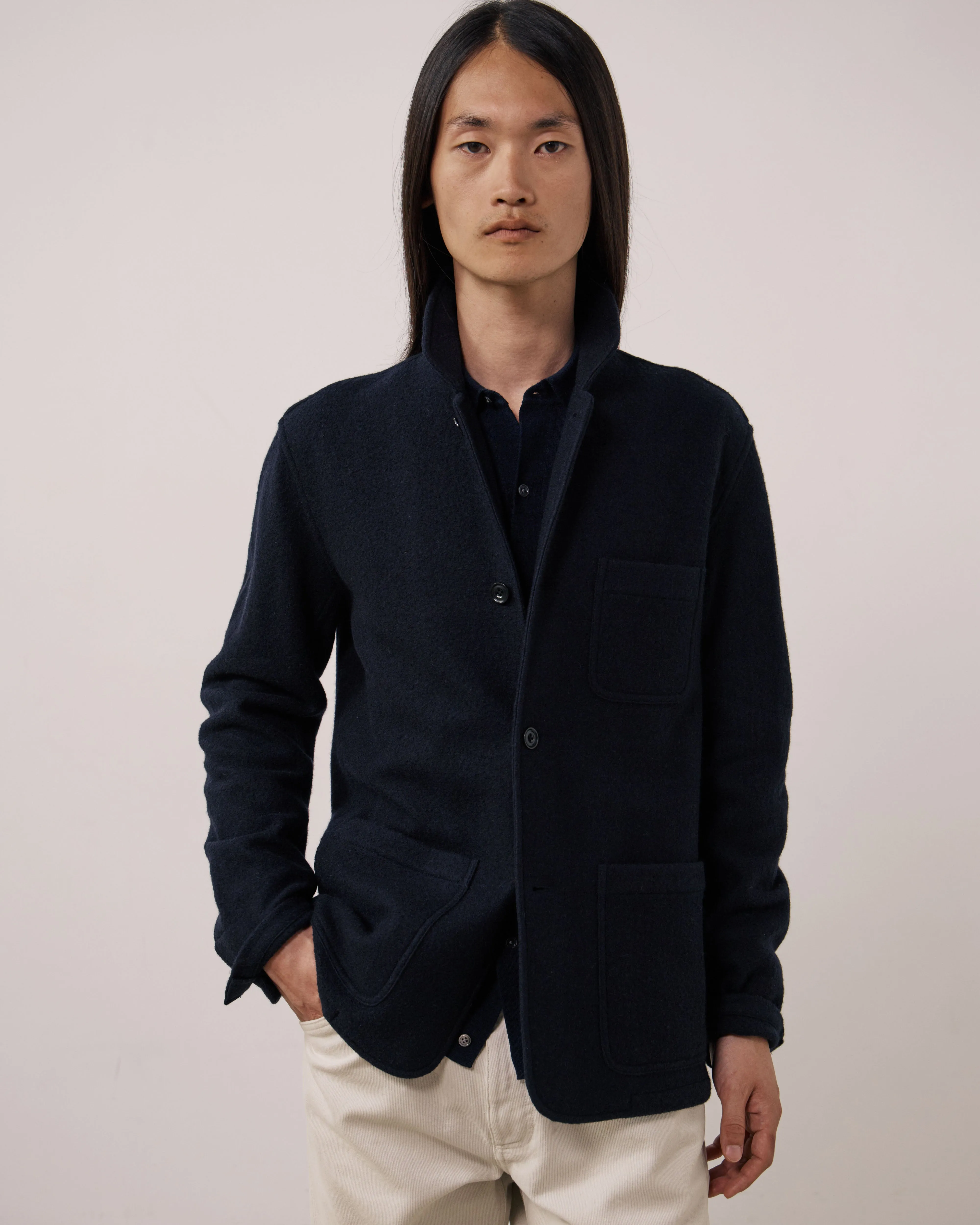 Veste Homme en Laine Bouillie Bleu Marine sold by Hartford product image thumbnail 3