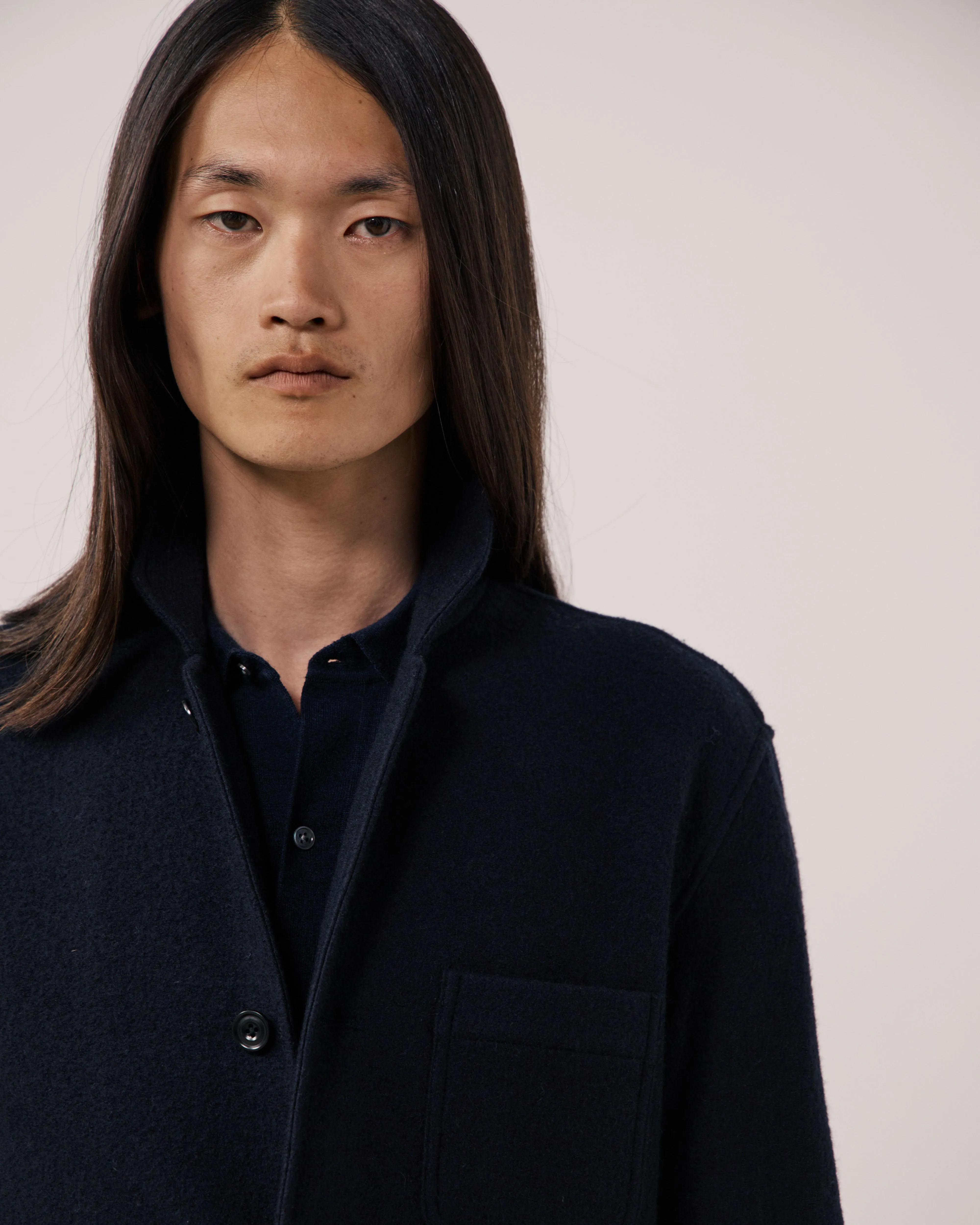 Veste Homme en Laine Bouillie Bleu Marine sold by Hartford product image thumbnail 5