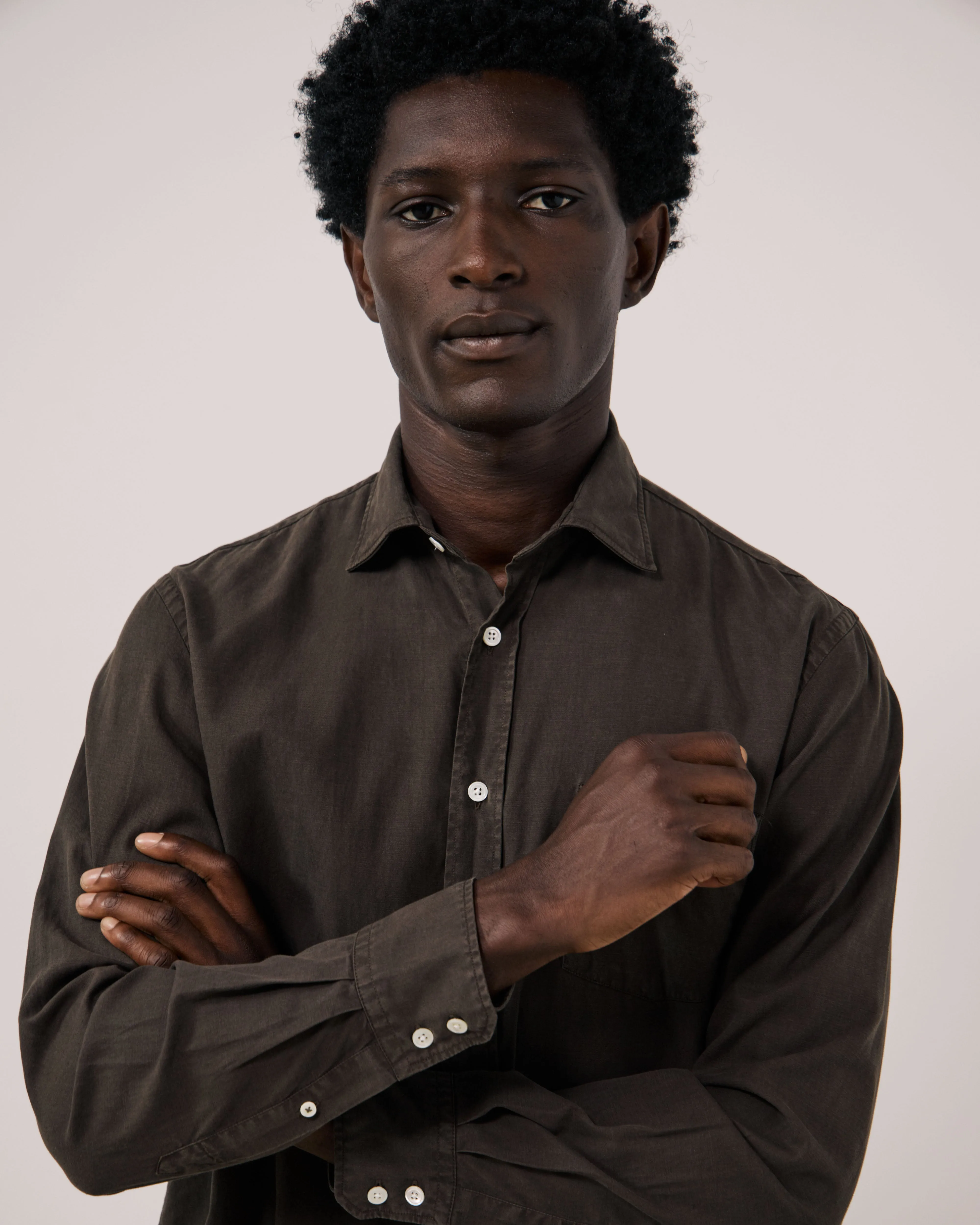 Chemise Homme en Tencel & Coton Gris Paul sold by Hartford product image thumbnail 4