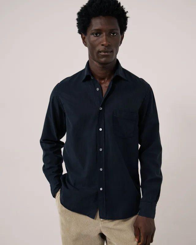 Chemise Homme en Tencel & Coton Bleu Marine Paul made by Hartford