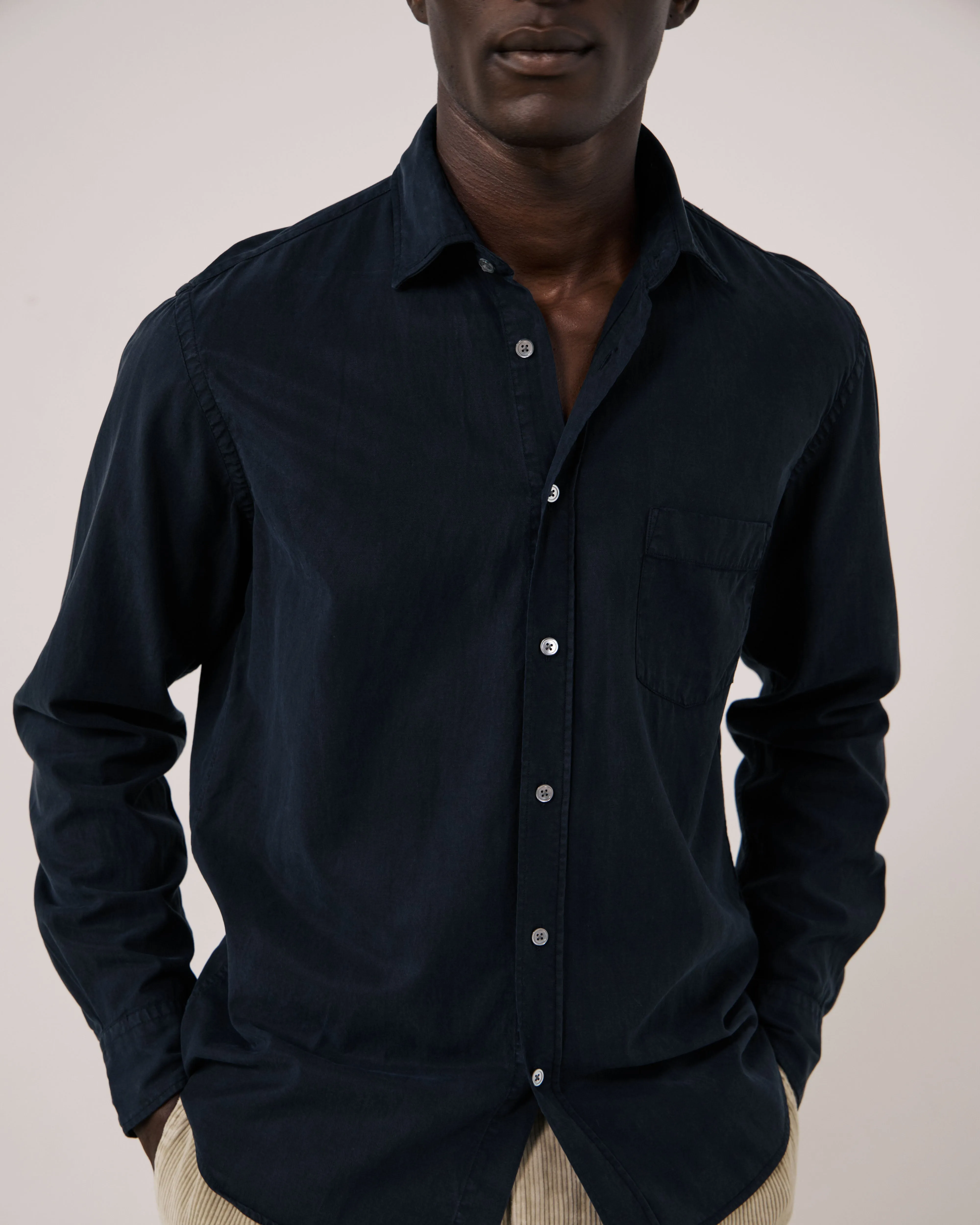 Chemise Homme en Tencel & Coton Bleu Marine Paul sold by Hartford product image thumbnail 5