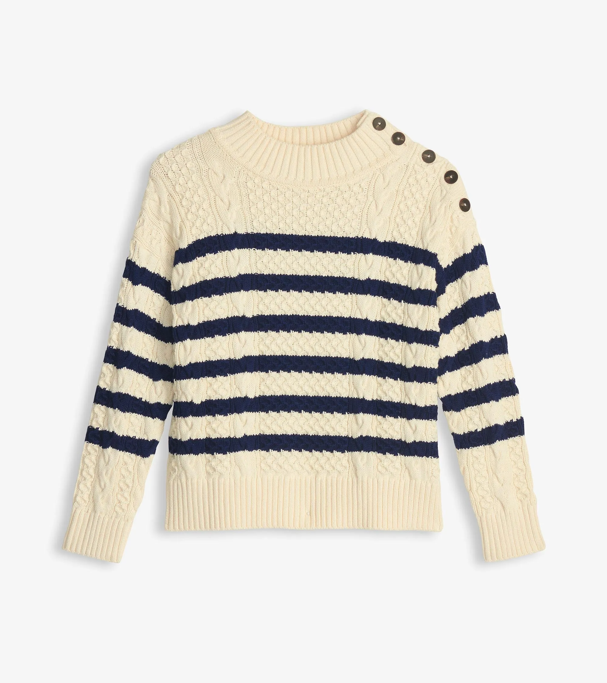 Button Neck Sweater - French Stripe sold by Hatley product image thumbnail 2