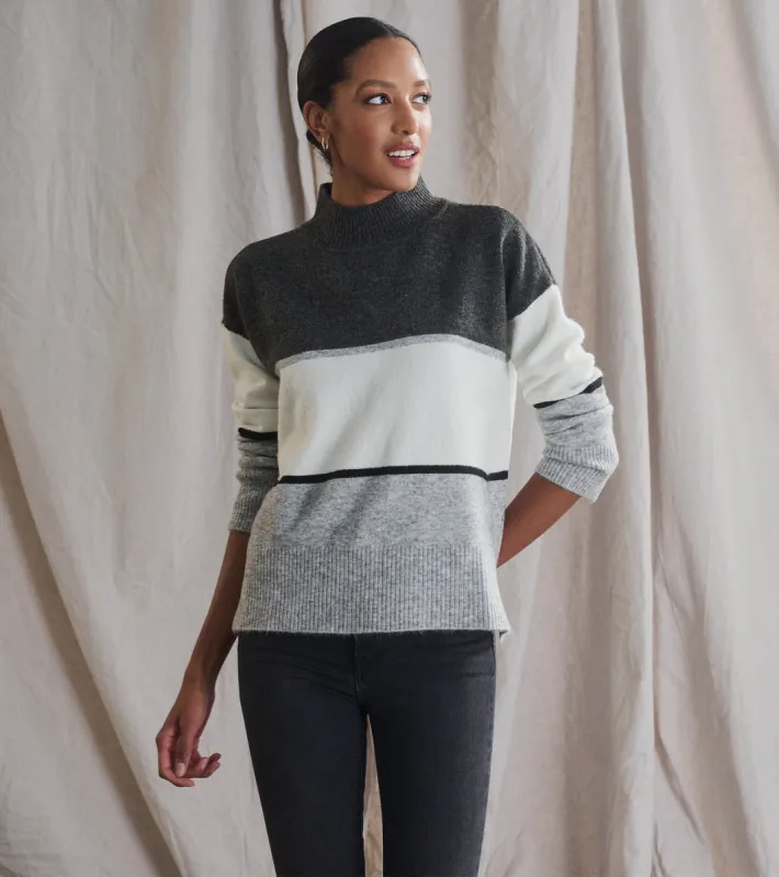 Mock Neck Tunic - Grey Block sold by Hatley