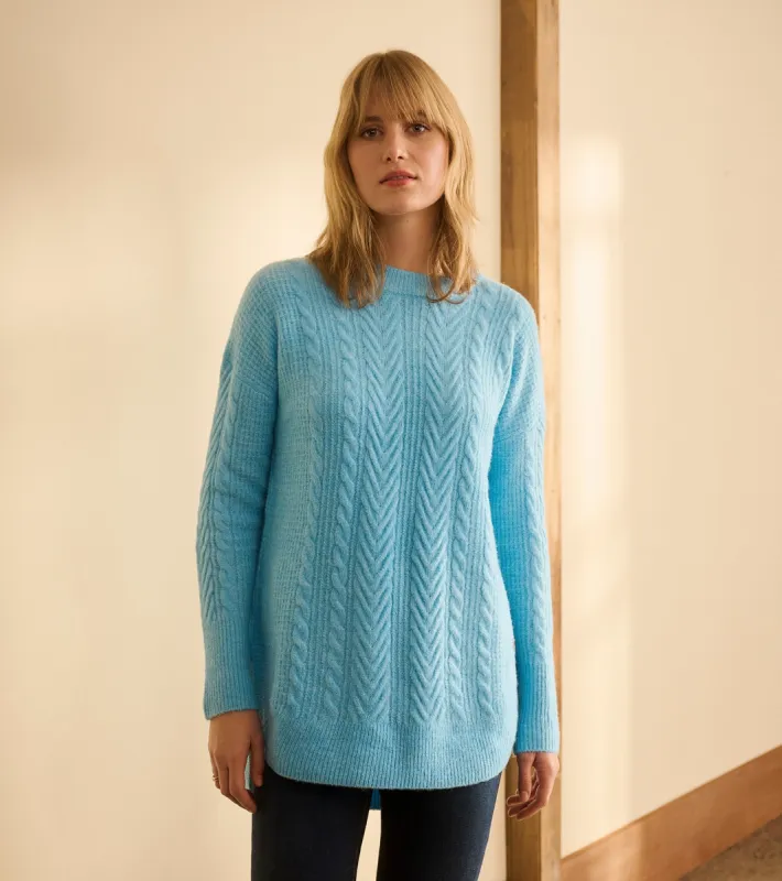 Cable Knit Tunic - Sky Blue sold by Hatley