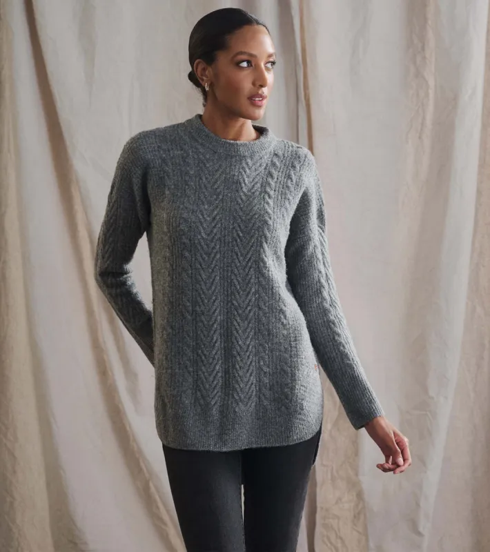 Cable Knit Tunic - Charcoal Heather sold by Hatley