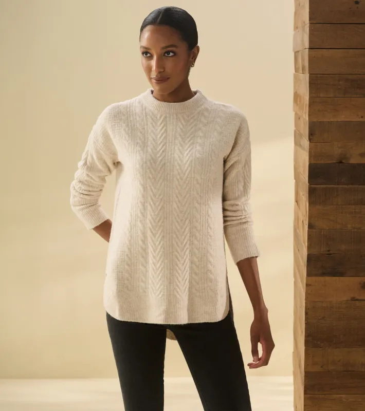 Cable Knit Tunic - Oatmeal Heather sold by Hatley