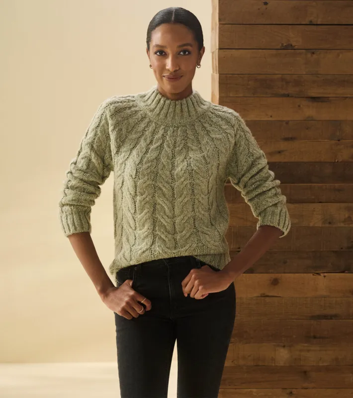 Dylan Cable Knit Sweater - Moss Green sold by Hatley
