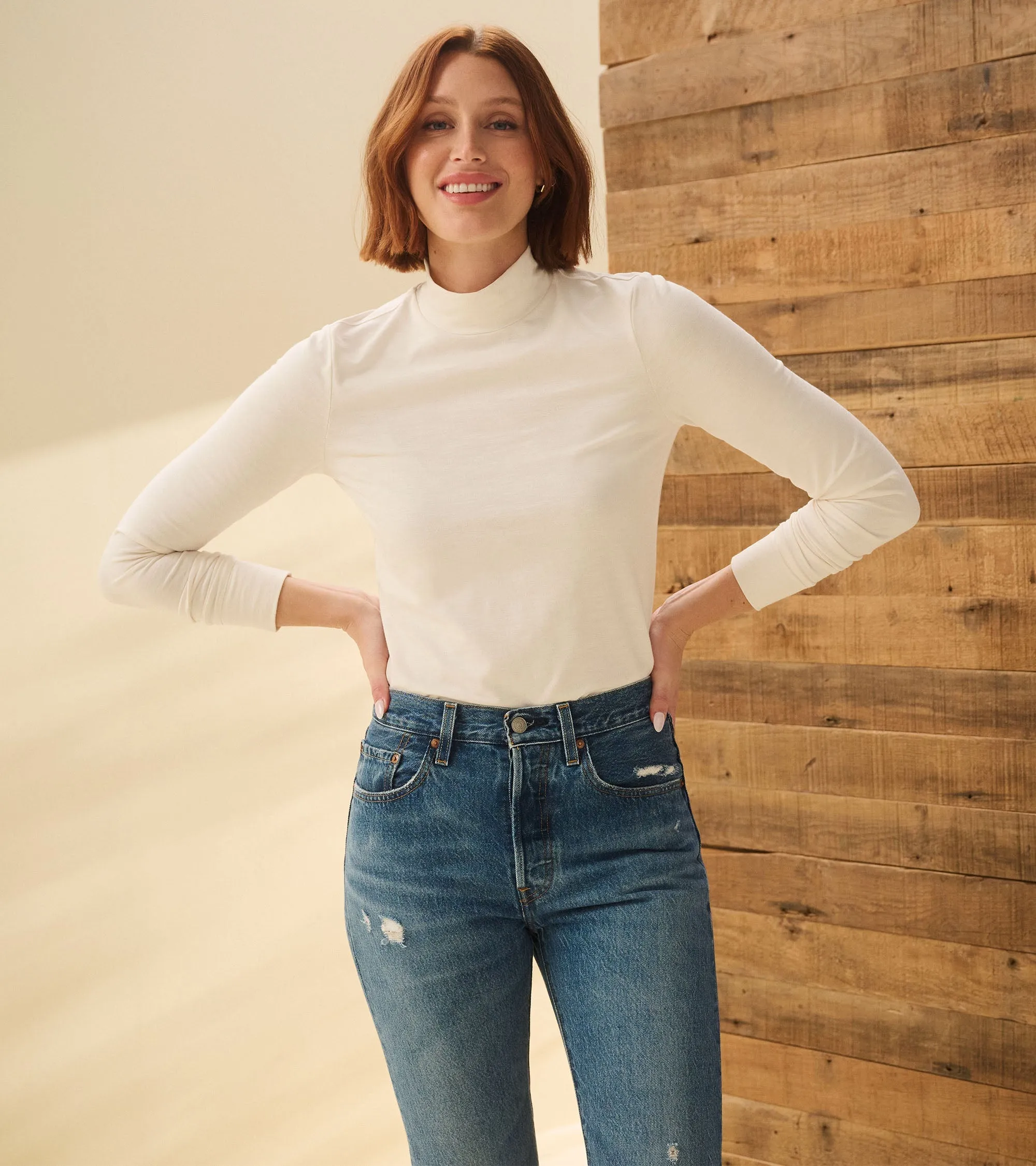 Mock Neck Top - Cream White sold by Hatley product image thumbnail 3