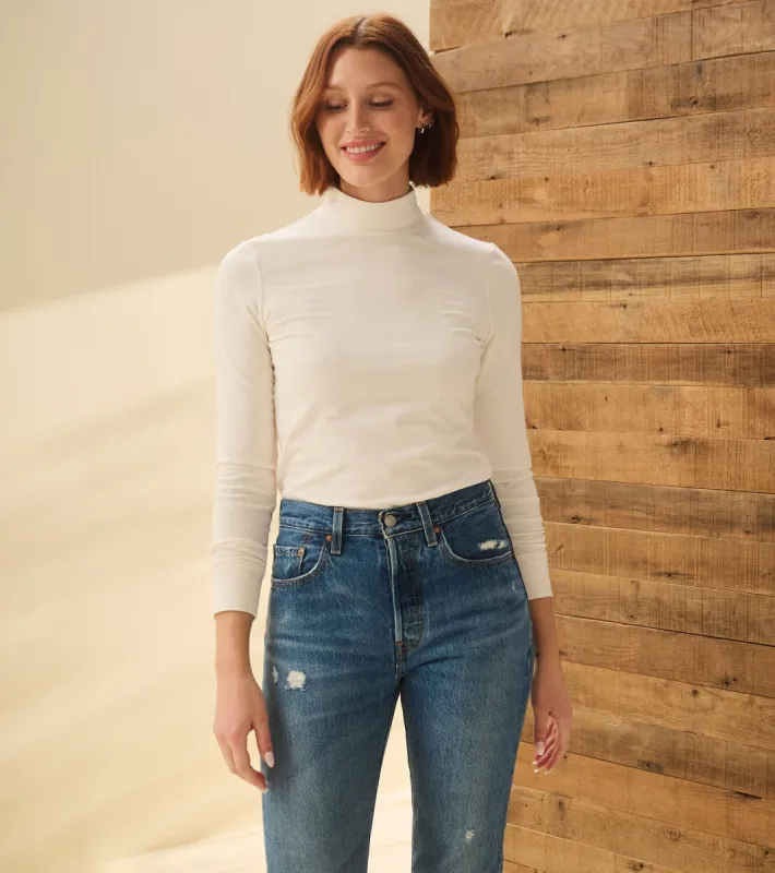 Mock Neck Top - Cream White sold by Hatley