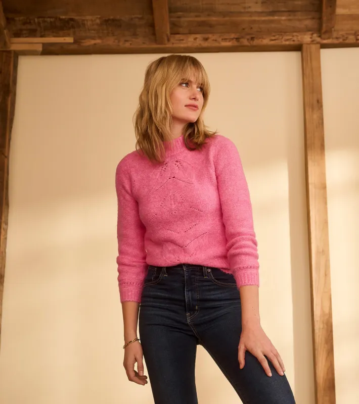 Petal Cable Sweater - Raspberry Pink sold by Hatley