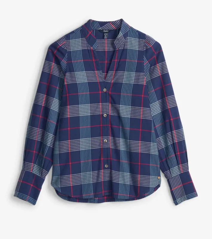 Olivia Blouse - Patriot Blue Plaid sold by Hatley