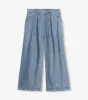 Cropped Wide Leg Pants - Blue Acid Rinse sold by Hatley