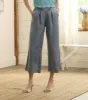 Cropped Wide Leg Pants - Blue Acid Rinse sold by Hatley
