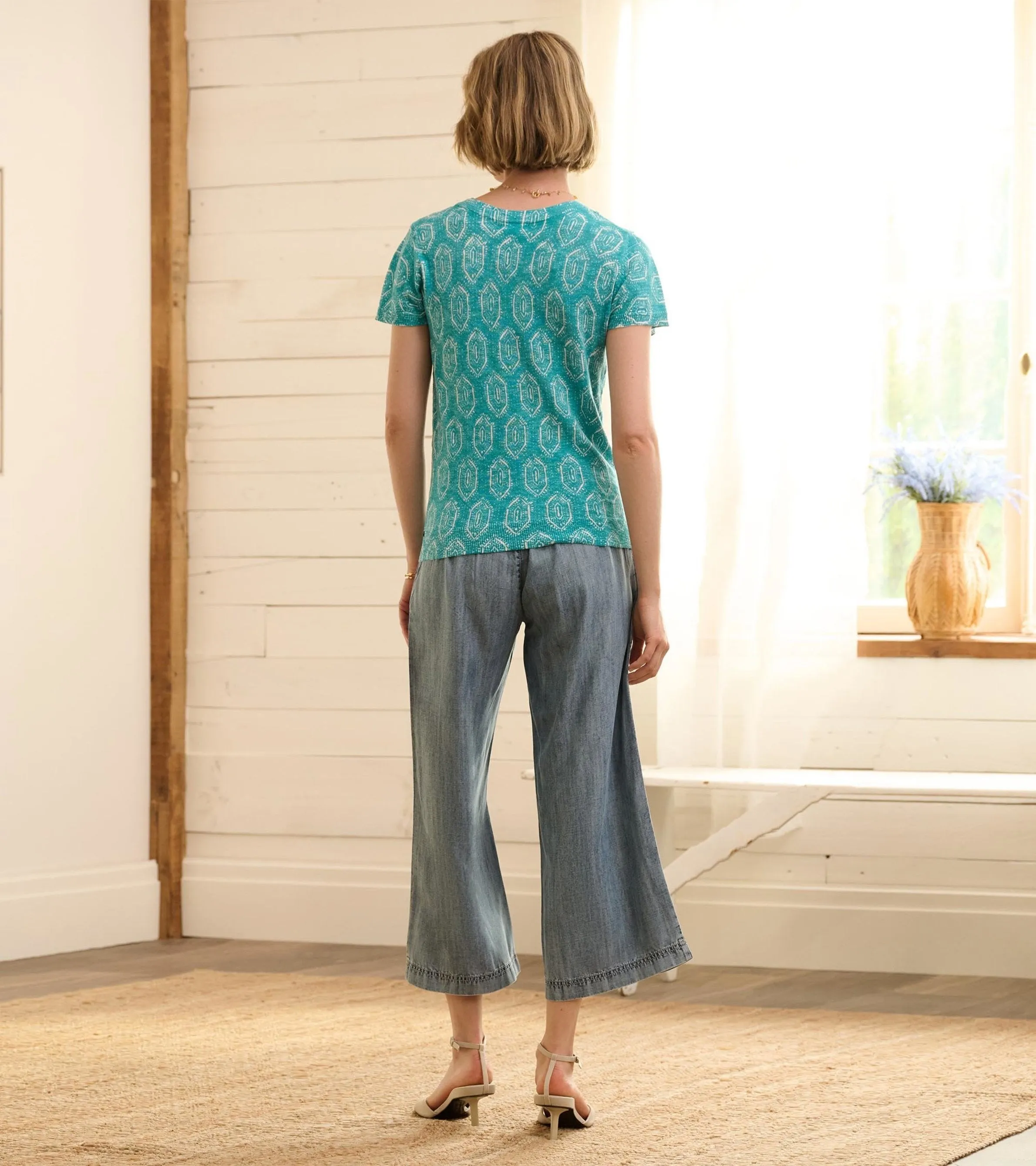 Cropped Wide Leg Pants - Blue Acid Rinse sold by Hatley product image thumbnail 4