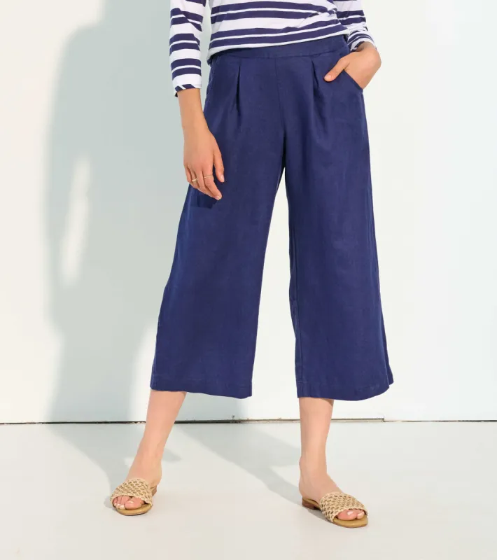 Cropped Wide Leg Pants - Navy sold by Hatley