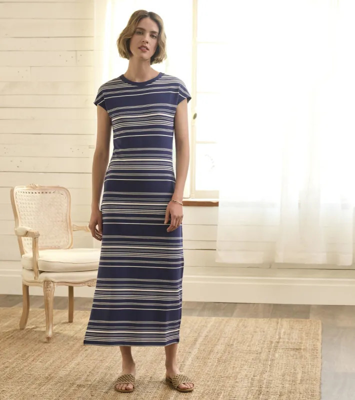 Blake Dress - Patriot Blue Stripes sold by Hatley