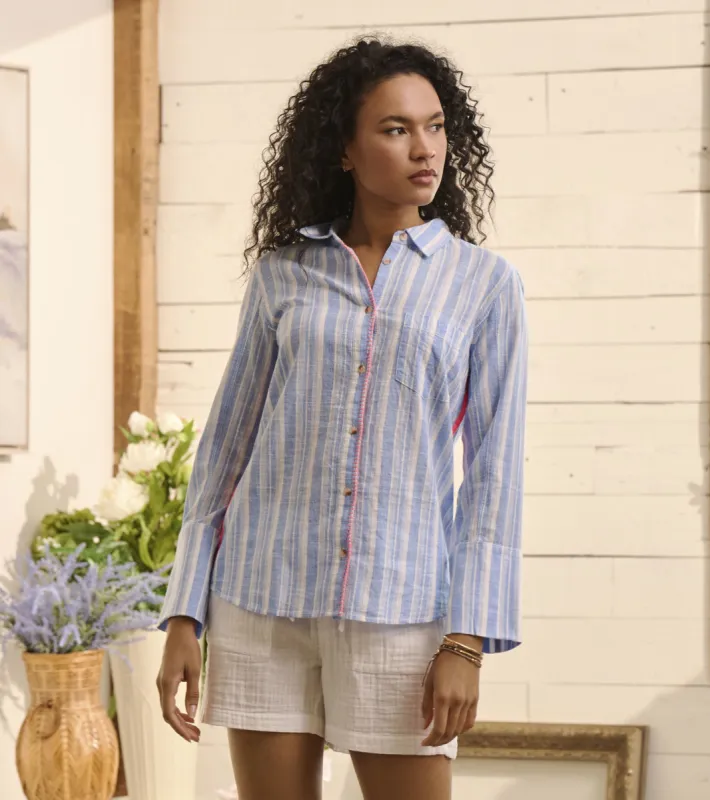 Cindy Blouse - Light Blue Stripes made by Hatley