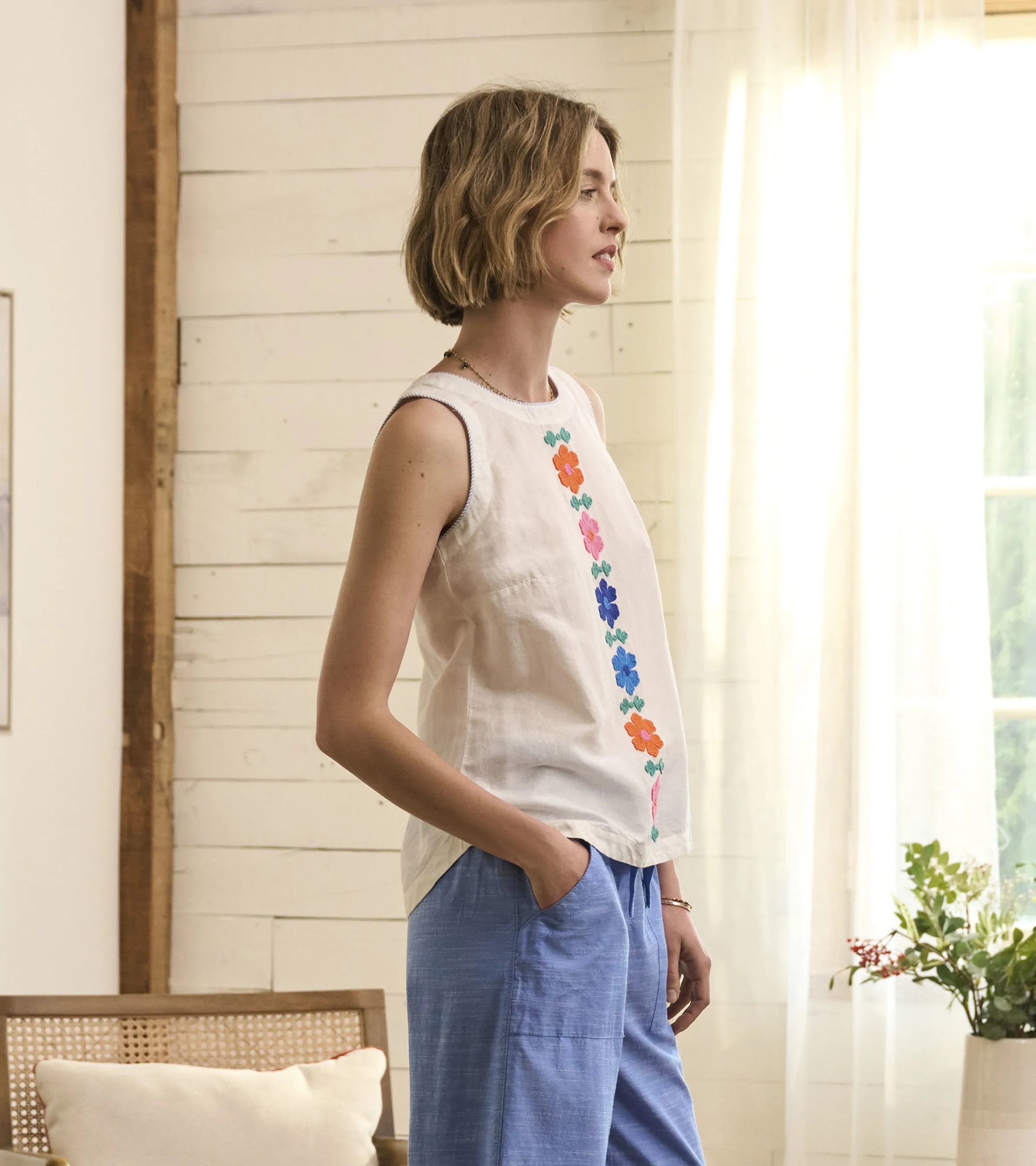 Tessa Tank Top - Embroidered Flowers sold by Hatley product image thumbnail 3