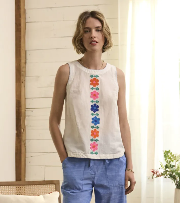 Tessa Tank Top - Embroidered Flowers sold by Hatley