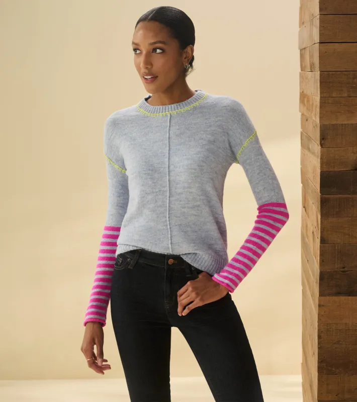 Avery Sweater - Hot Pink Stripes sold by Hatley