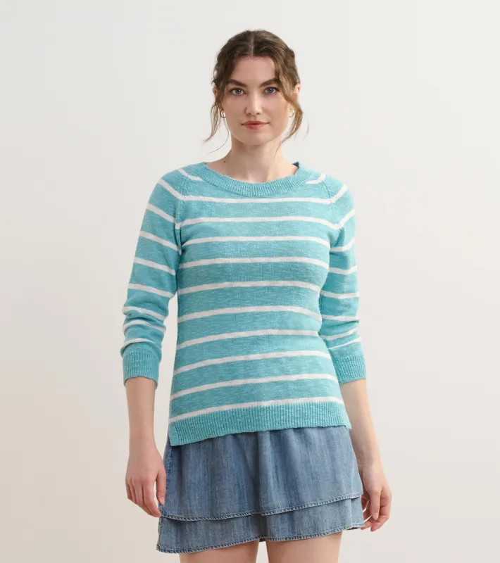 Mariner Sweater - Aruba Blue Stripes sold by Hatley