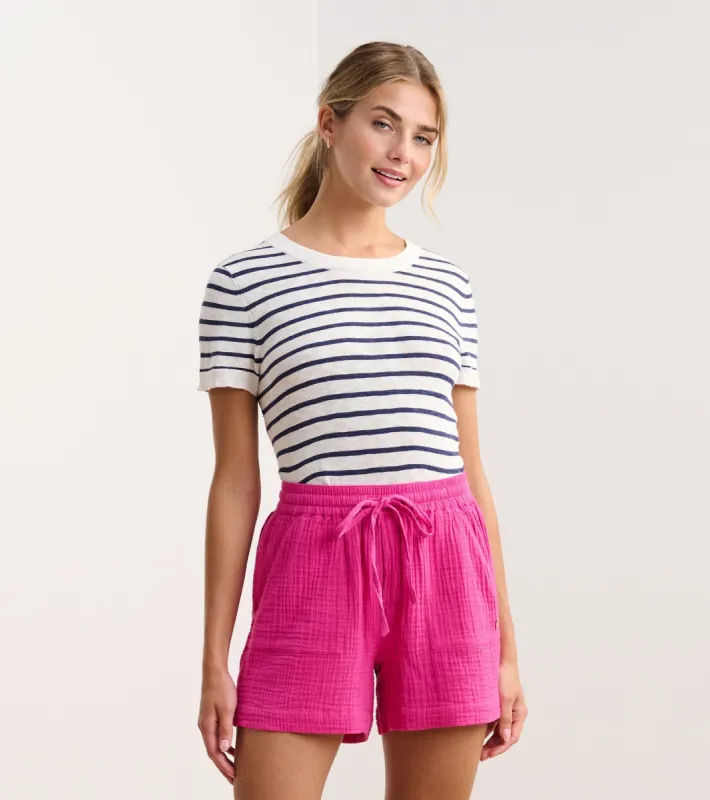 Simone Knit Tee - Navy and White Stripes sold by Hatley