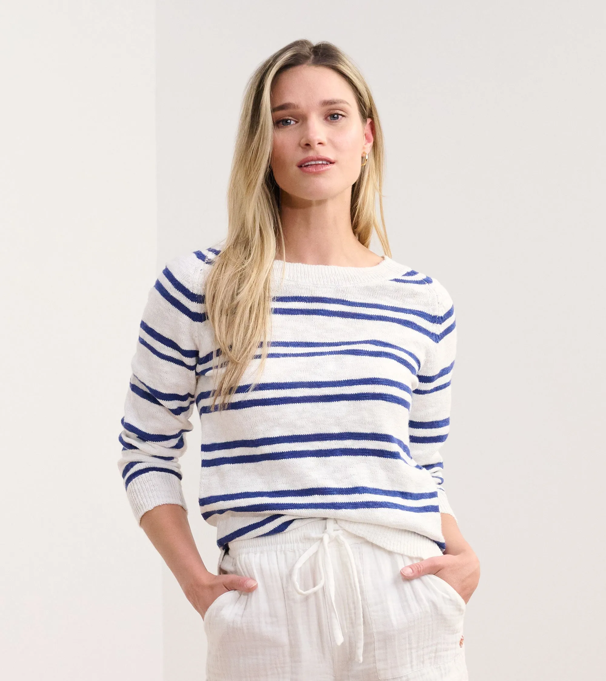 Mariner Sweater - Navy and White Stripes sold by Hatley