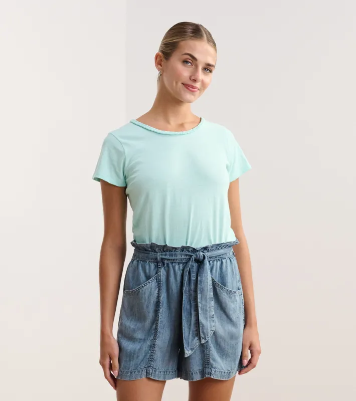 Braided Neck Tee - Aruba Blue sold by Hatley