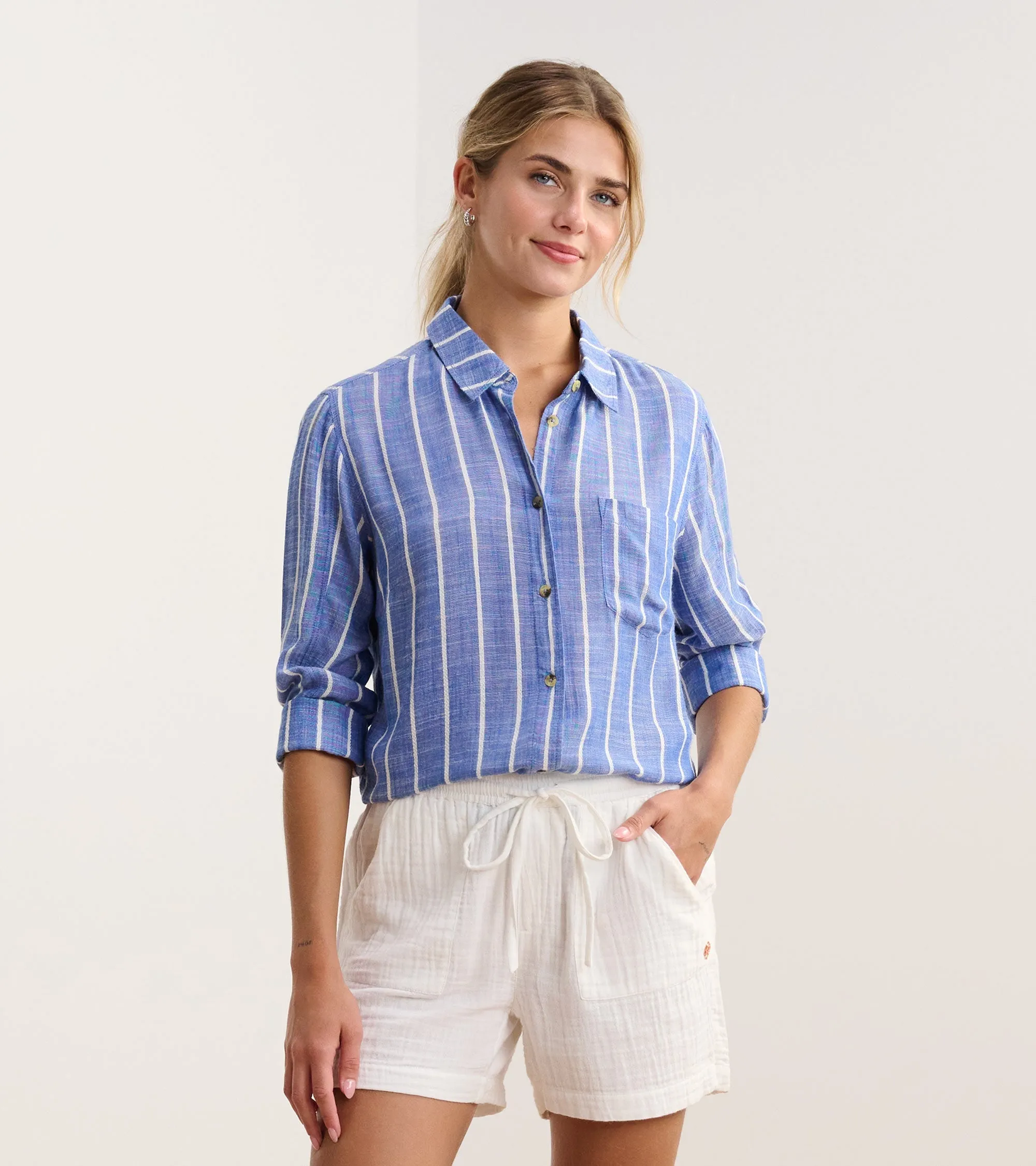 Cindy Blouse - Basket Weave Stripes sold by Hatley