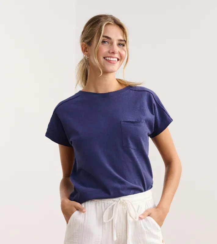 Slouchy Pocket Tee - Patriot Blue sold by Hatley