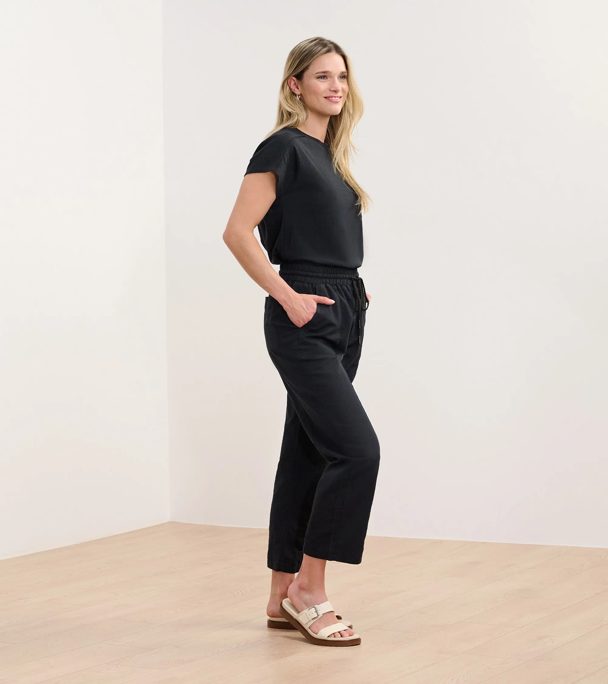 Straight Leg Linen Pants - Black sold by Hatley product image thumbnail 3