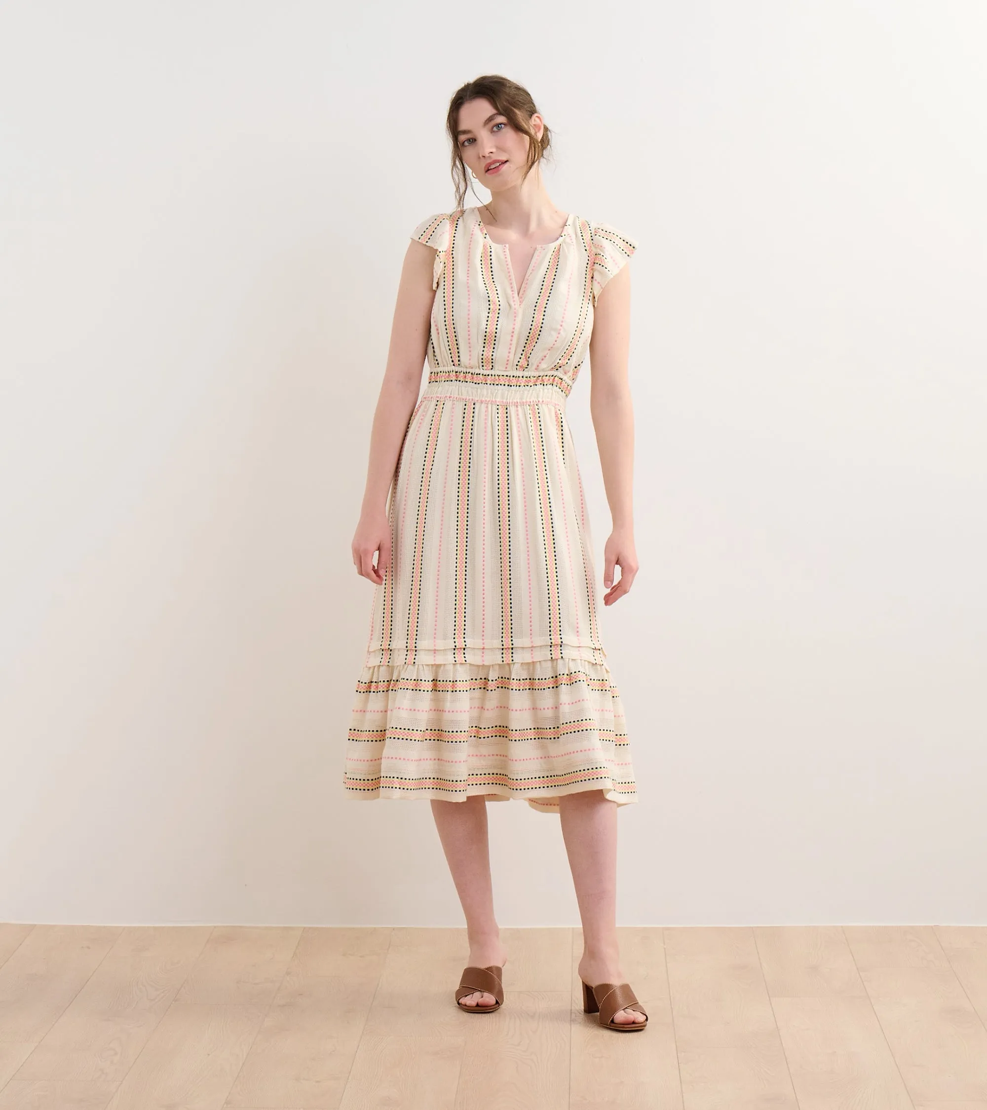 Fiona Midi Dress - Ribbon Weave Stripes sold by Hatley