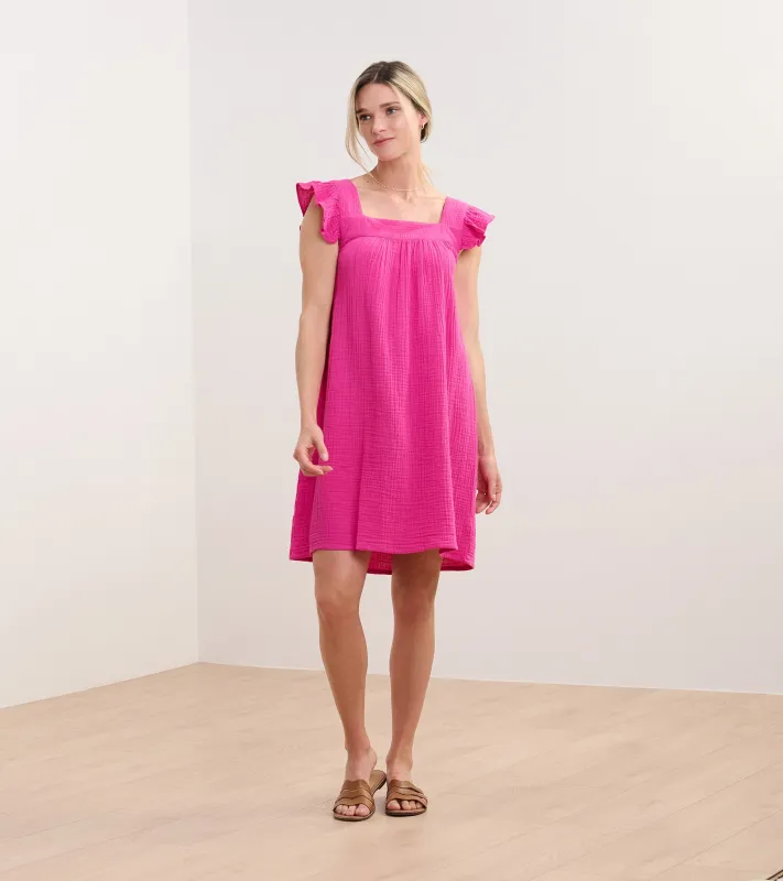 Flutter Sleeve Dress - Fuchsia sold by Hatley