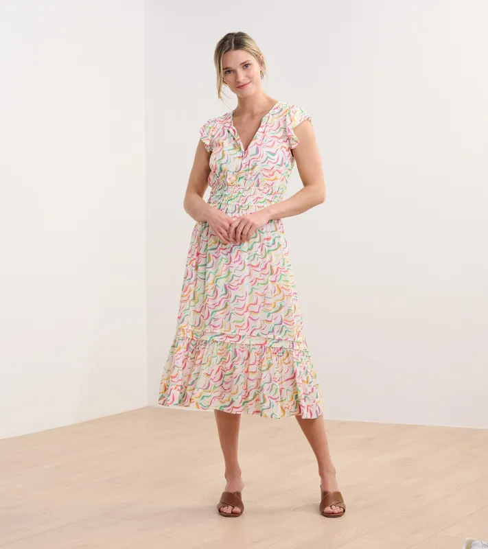 Fiona Midi Dress - Wavy Stripes made by Hatley