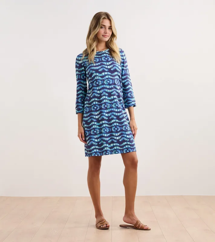 Lily Flare Dress - Shibori Waves sold by Hatley