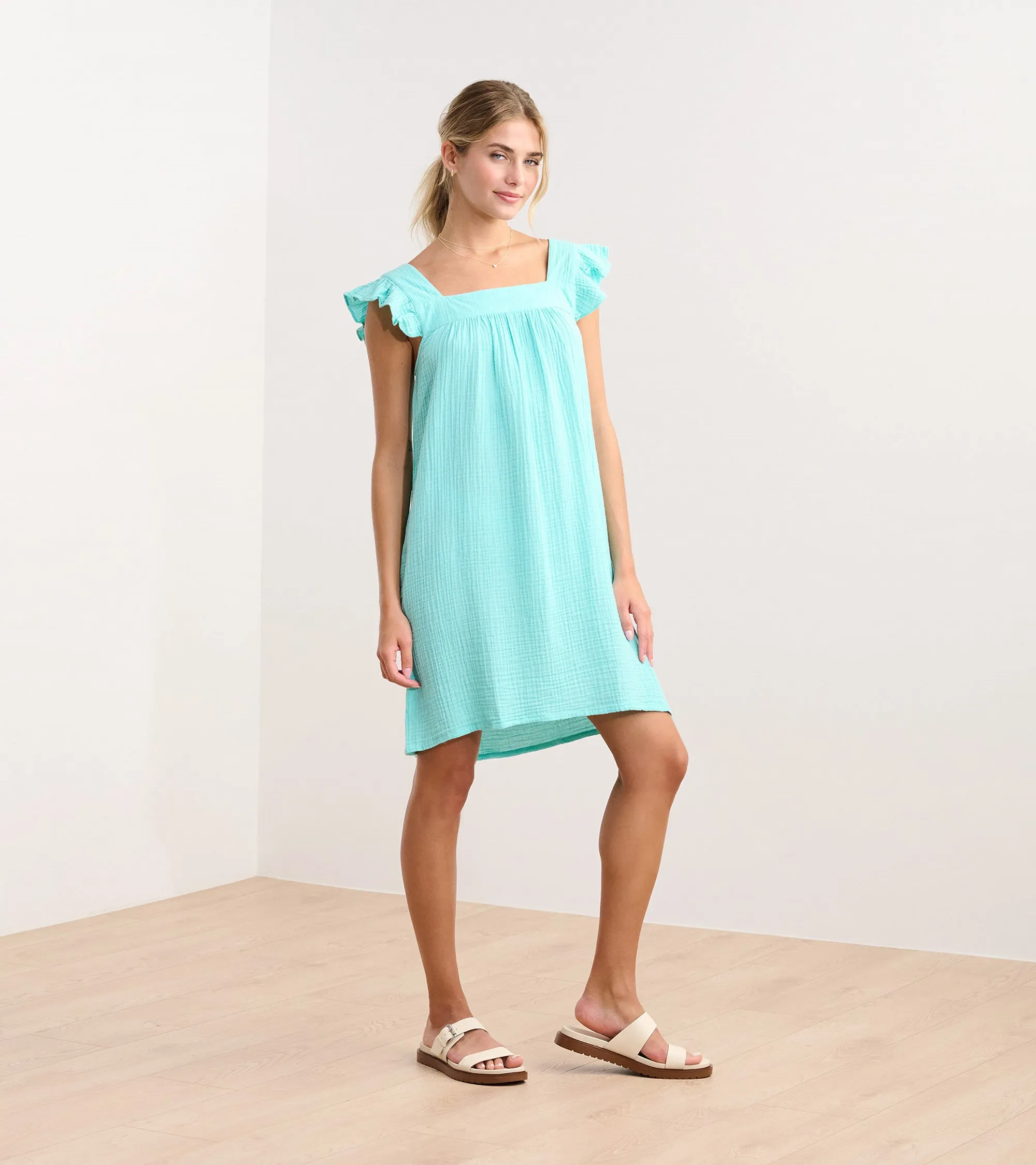 Flutter Sleeve Dress - Aruba Blue sold by Hatley