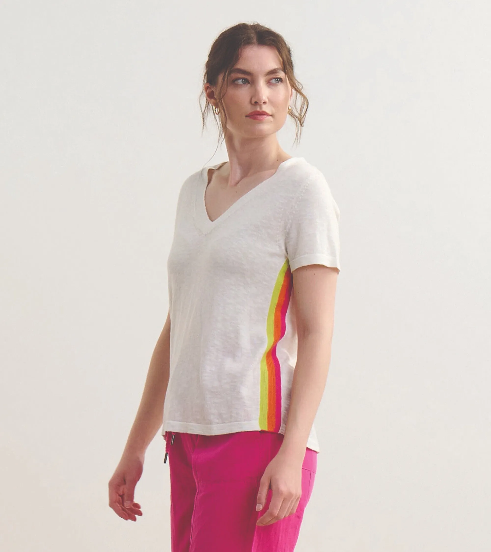 V-Neck Knit Tee - White sold by Hatley