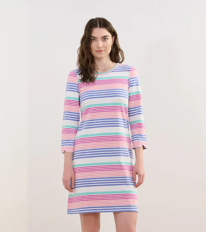Lily Flare Dress - Peach Echo Stripes sold by Hatley