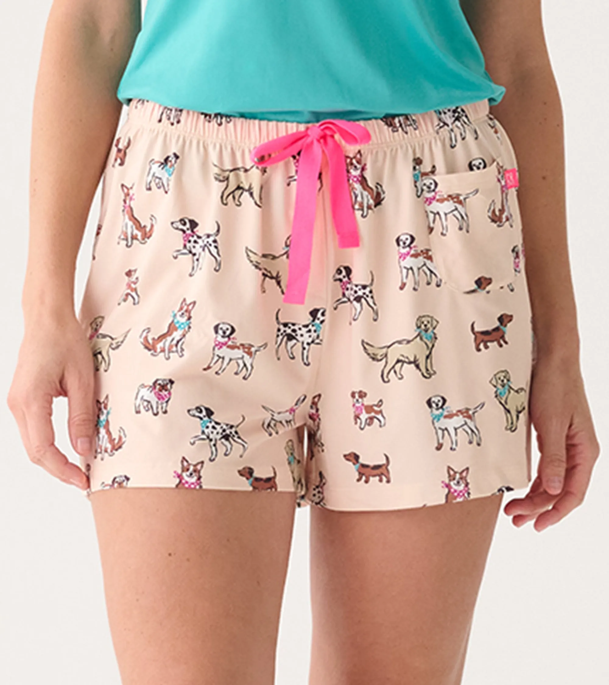 Women's Cute Pups Polyknit Pajamas Shorts sold by Hatley